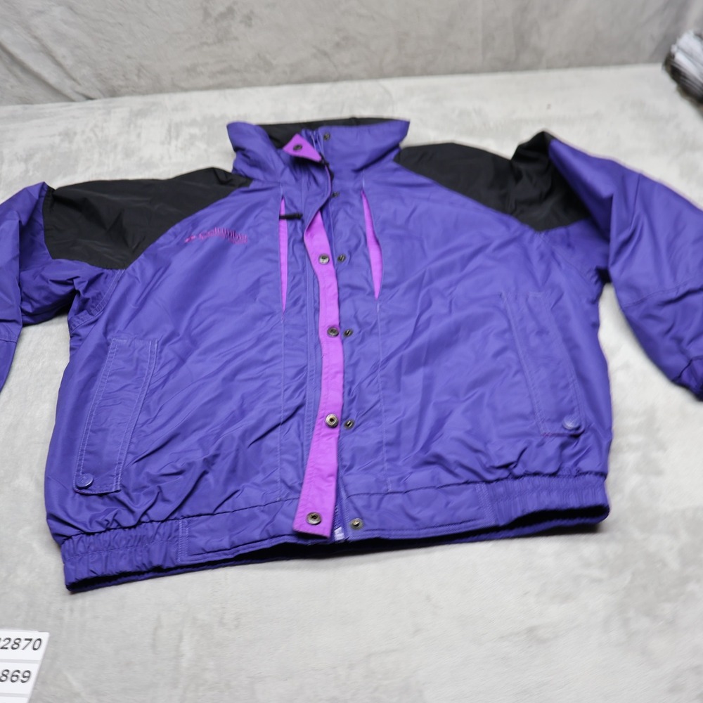 Columbia Jacket Womens Large Purple Bugaboo Wind Rain Insulated 3in1 Shell VTG